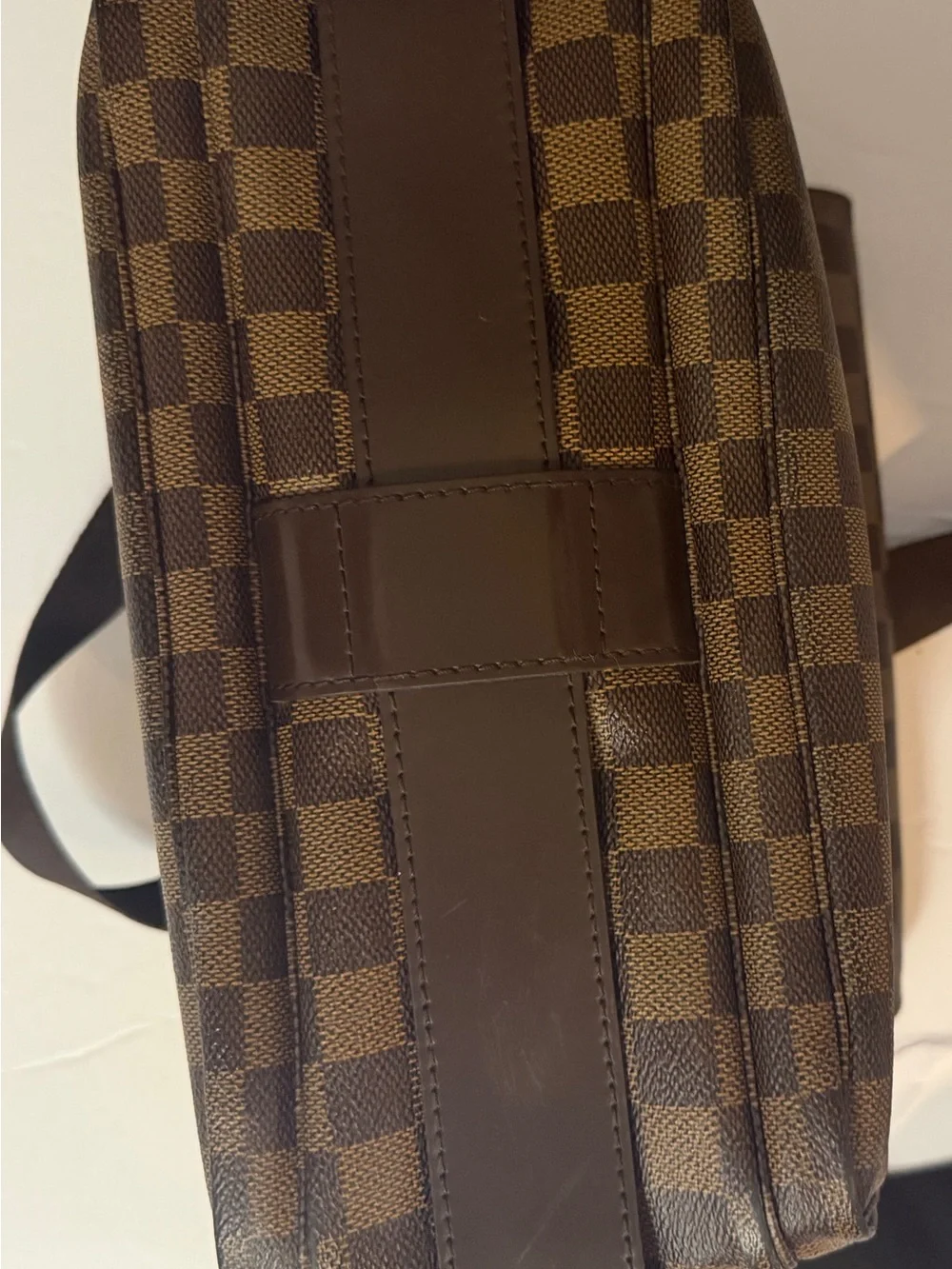 Louis Vuitton Damier Ebene Checkered Messenger Bag in Brown